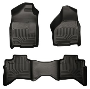 Dodge Ram 1500 Floor Liners - Front + Rear - Husky Liners - WeatherBeater Combo - Black - `03-`08